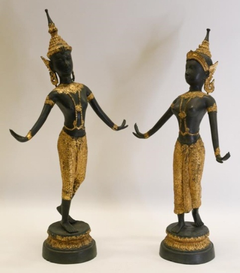 Vintage Rama & Sita Hindu Metal Statues
