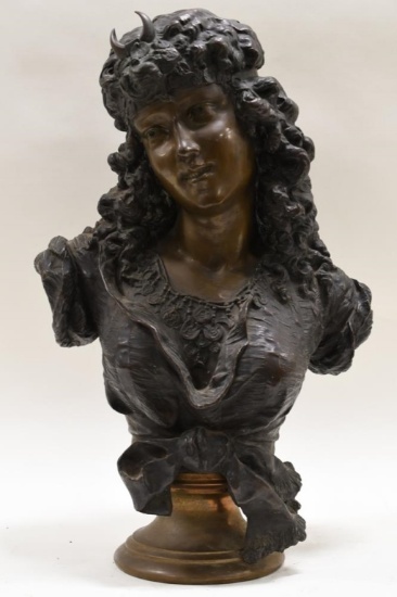 G. Wadere Bust Of Freyja Bronze Sculpture