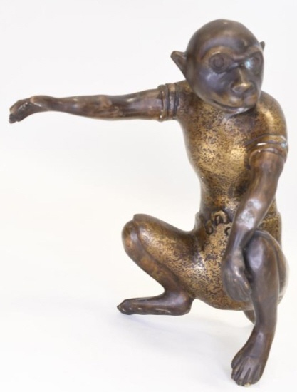 Traditional Chinese Bronze Monkey Statue