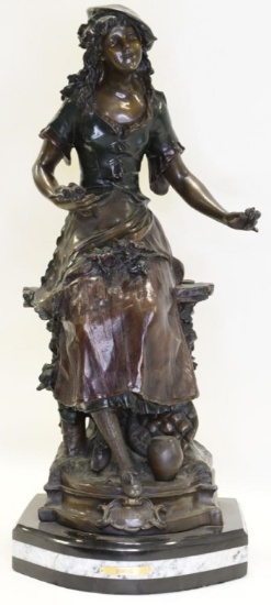 Auguste Moreau "Little Red Riding Hood" Bronze