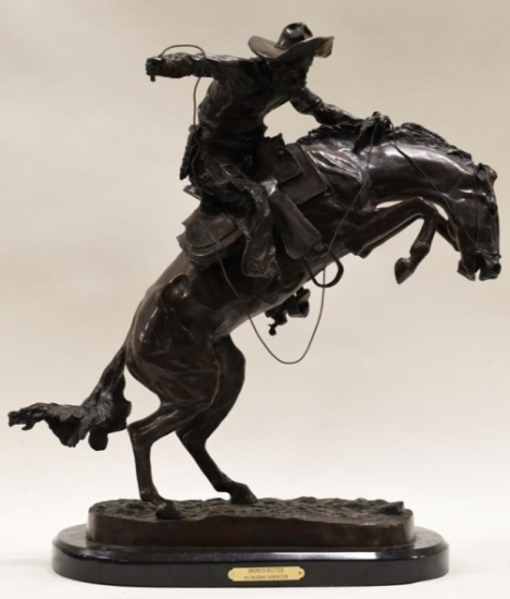 Frederic Remington Bronco Buster Bronze Statue