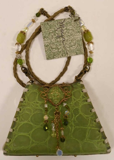 Maya Green Crocodile Sculptured Resin Handbag