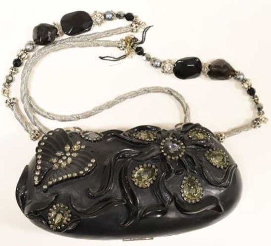 Maya Flat Black Sculptured Resin Clutch