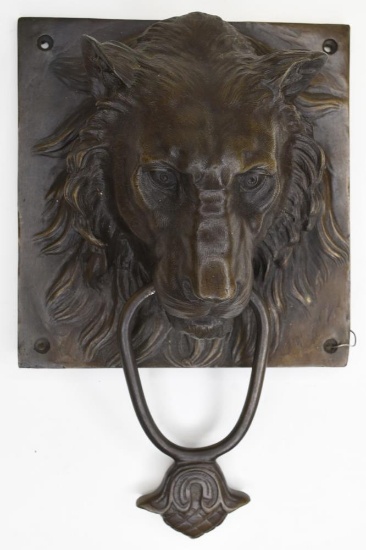 Detailed Bronze Lion Door Knocker