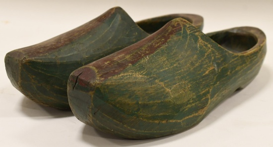 Antique Authentic Dutch Painted Wooden Shoes