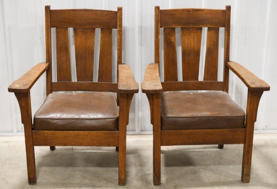 Stickley Style Mission Oak Chair Set