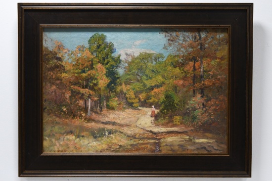 T.C. Steele "The Road To Belmont" Oil On Canvas