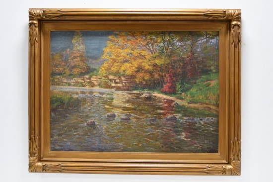 Frank Dudley Autumn In Indiana Oil On Canvas