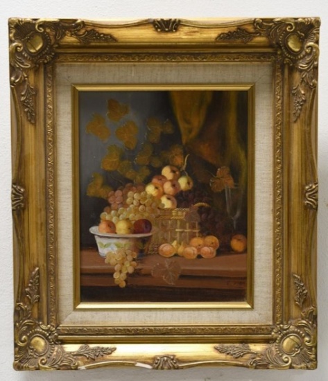 E. Mass Still Life Oil On Canvas Painting