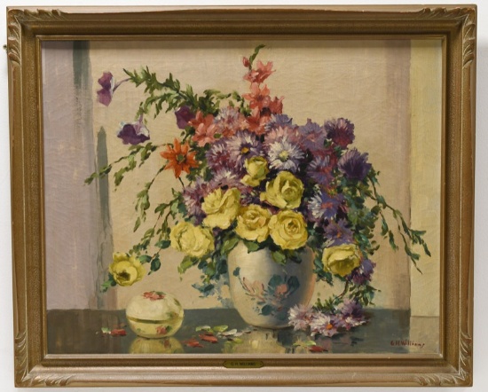 G.H. Williams Floral Still Life Oil On Canvas