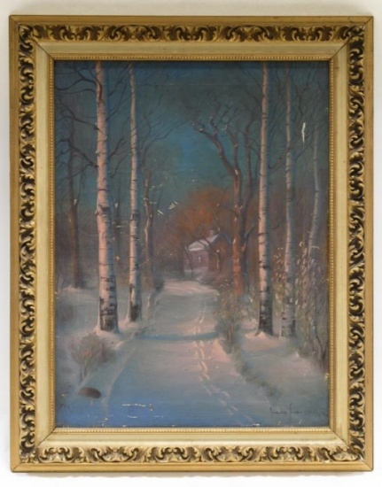 Sved Swenson Winter Landscape Oil On Canvas