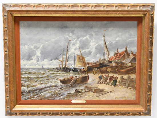 John Hauser "A Breezy Day-North Sea" Oil On Canvas