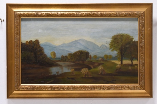 1894 Frank Johnson Landscape Oil On Canvas