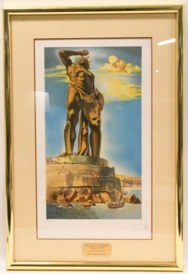 Salvador Dali Colossus Of Rhodes Signed Lithograph