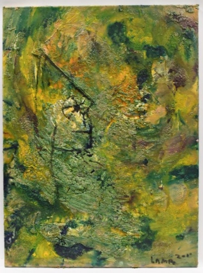 2010 Matt Lamb Acrylic & Foil On Canvas Painting
