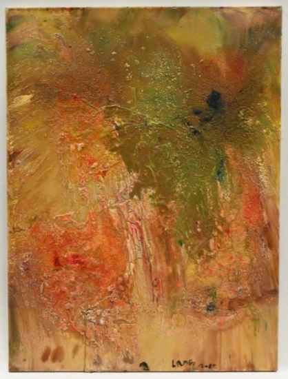 2010 Matt Lamb Acrylic & Foil On Canvas Painting