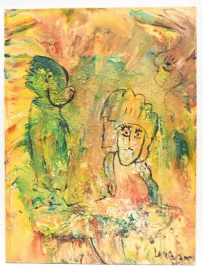 2010 Matt Lamb Acrylic & Foil On Canvas Painting