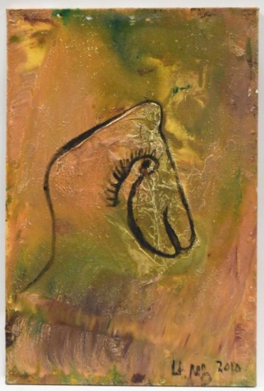 2010 Matt Lamb Acrylic & Foil On Canvas Painting