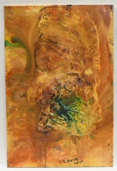 2010 Matt Lamb Acrylic & Foil On Canvas Painting