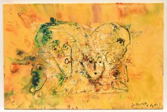 2010 Matt Lamb Acrylic & Foil On Canvas Painting