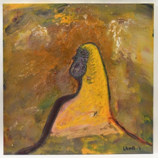 2007 Matt Lamb Sphinx Acrylic On Canvas Painting