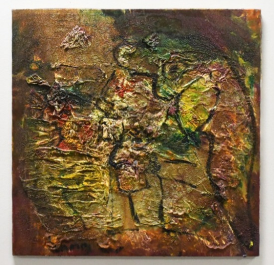 2010 Matt Lamb Acrylic & Foil On Canvas Painting