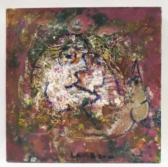 2010 Matt Lamb Acrylic & Foil On Canvas Painting