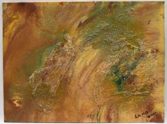 2010 Matt Lamb Acrylic & Foil On Canvas Painting