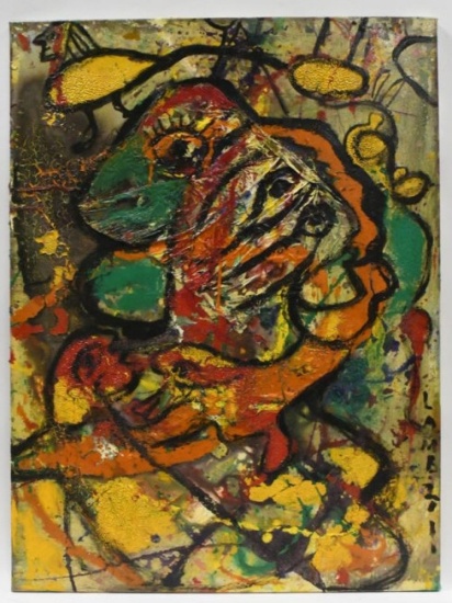 2011 Matt Lamb Acrylic & Foil On Canvas Painting