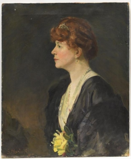 1915 G. Muranyi Oil On Canvas Woman Portrait