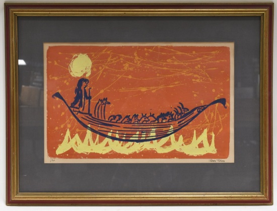 Mid Century James Tatum Noahs Ark Lithograph