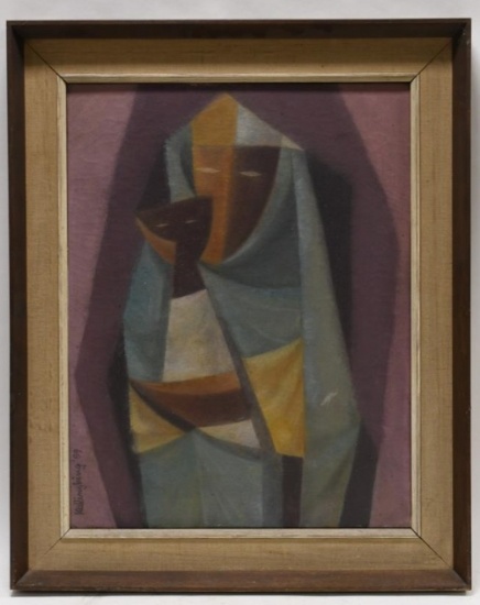 Mid Century Abstract Kaling King Oil On Canvas