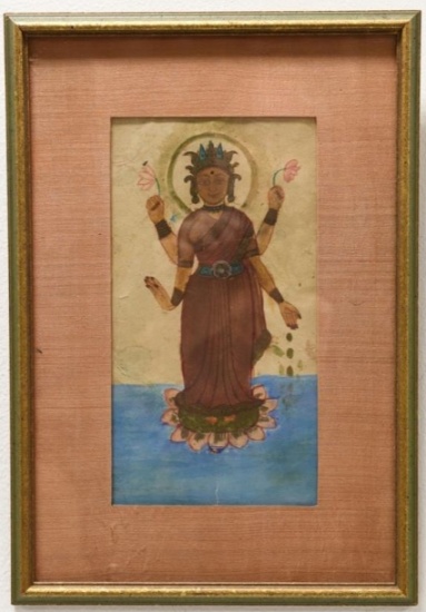 Antique Tibetan Buddha Watercolor