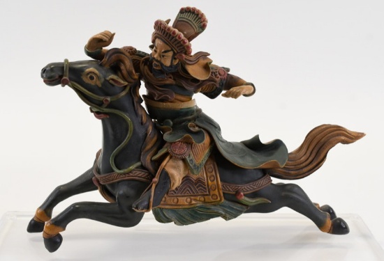 Antique Chinese Roof Tile Warrior On Horse