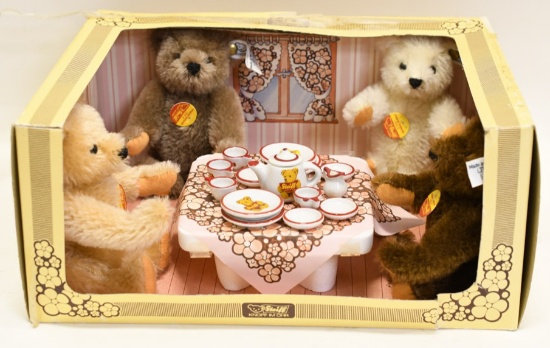 1982 Steiff Teddy Bear Tea Party Set In Box