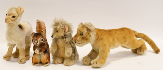 Lot Of 4 Small Vintage Mohair Steiff Animals