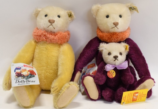 Lot Of 3 Vintage Steiff Dolly Bears