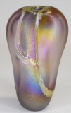 1986 Robert Coleman Iridescent Art Glass Bud Vase