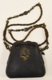 Maya Flat Black Sculptured Resin Purse