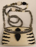 Maya Zebra Print Sculptured Resin Clutch