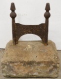Antique Cast Iron Boot Scraper Set In Stone