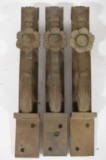 Lot Of 3 Antique Brass Floral Door Handles