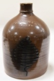 N.A. White & Son Utica Cobalt Tree Stoneware Jug