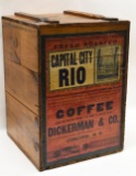 Vintage Dickerman & Co. Roasted Coffee Wooden Box