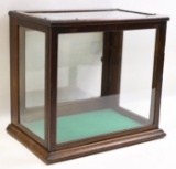 Early Mercantile Glass Oak Display Cabinet