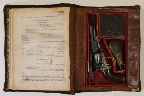 Colt Model 1849 Pocket Revolver Cased In Book