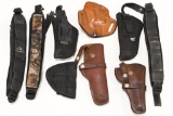 Lot of  Five Leather & Fabric Holsters Plus Straps