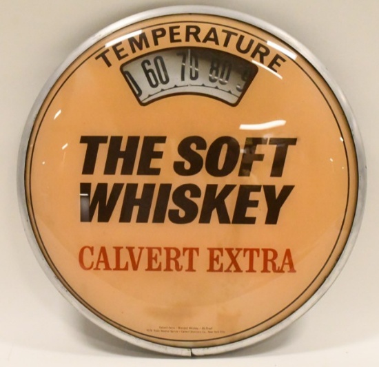 Original Calvert Whiskey Scale Thermometer Sign
