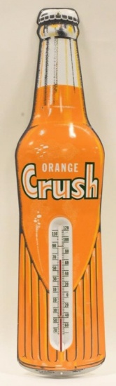 Original Tin Orange Crush Bottle Thermometer Sign