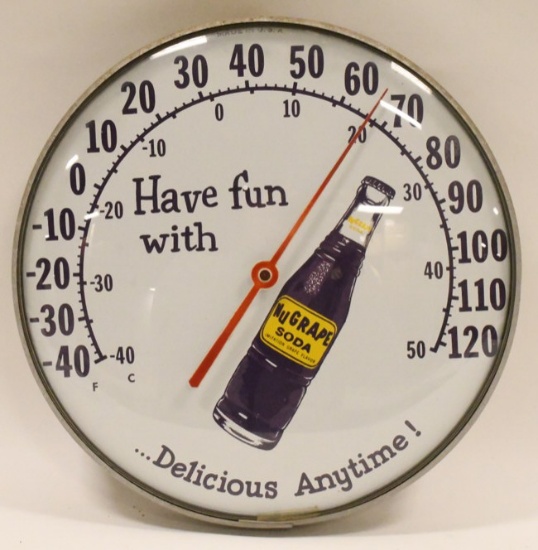 Original Nu Grape Soda Bubble Glass Thermometer